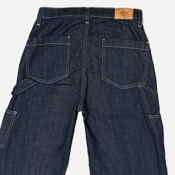 Edwin Bailee Worker Pant Cargo Utility High-Rise Jeans Size 24 Dark Wash - Picture 8 of 16